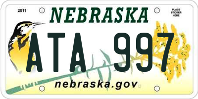 NE license plate ATA997