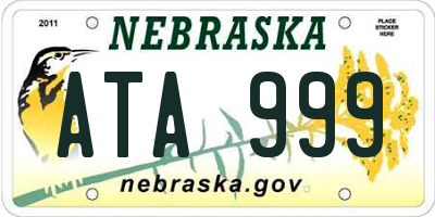 NE license plate ATA999