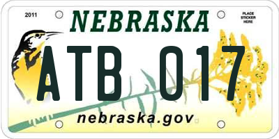 NE license plate ATB017