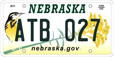NE license plate ATB027
