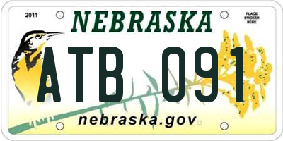 NE license plate ATB091