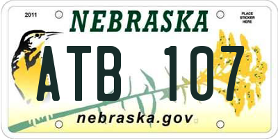 NE license plate ATB107