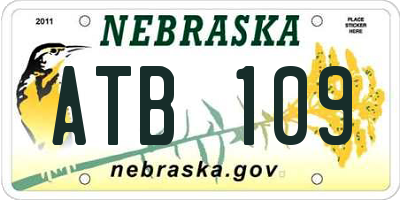 NE license plate ATB109