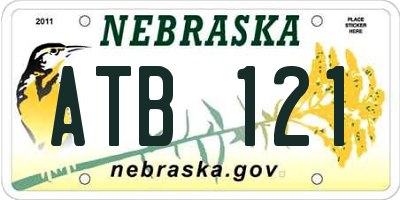 NE license plate ATB121