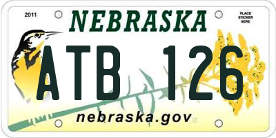 NE license plate ATB126