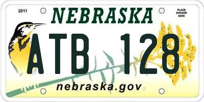 NE license plate ATB128