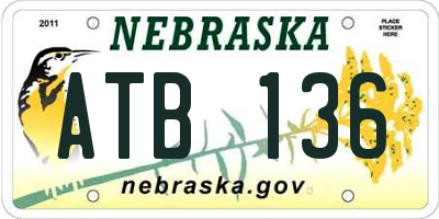 NE license plate ATB136
