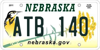 NE license plate ATB140