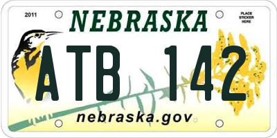 NE license plate ATB142