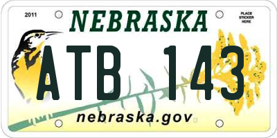 NE license plate ATB143