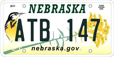 NE license plate ATB147