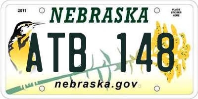 NE license plate ATB148