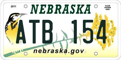 NE license plate ATB154