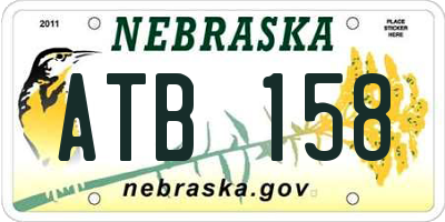 NE license plate ATB158