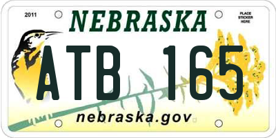 NE license plate ATB165