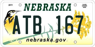 NE license plate ATB167