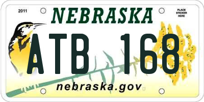 NE license plate ATB168