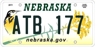NE license plate ATB177