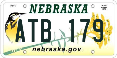 NE license plate ATB179