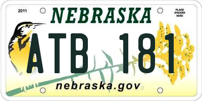NE license plate ATB181