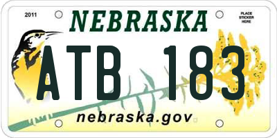 NE license plate ATB183
