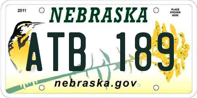 NE license plate ATB189