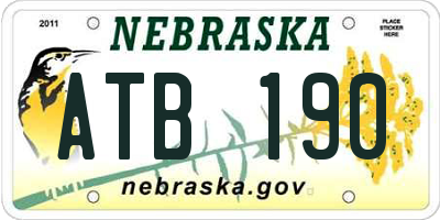 NE license plate ATB190