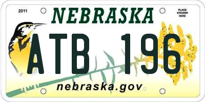 NE license plate ATB196