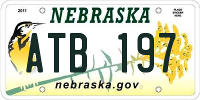 NE license plate ATB197
