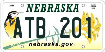 NE license plate ATB201