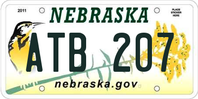 NE license plate ATB207