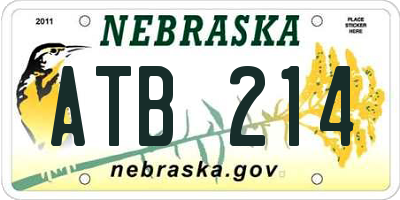 NE license plate ATB214