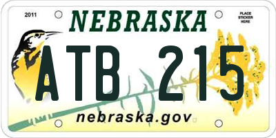 NE license plate ATB215