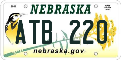 NE license plate ATB220