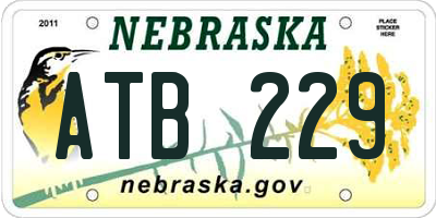 NE license plate ATB229