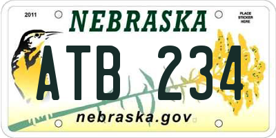 NE license plate ATB234