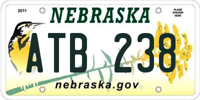 NE license plate ATB238