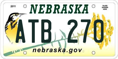 NE license plate ATB270