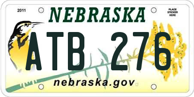 NE license plate ATB276