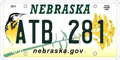 NE license plate ATB281