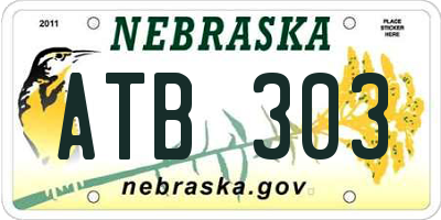 NE license plate ATB303