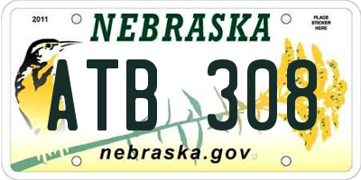 NE license plate ATB308