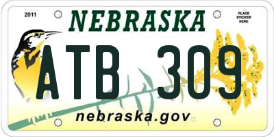 NE license plate ATB309