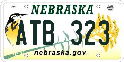 NE license plate ATB323