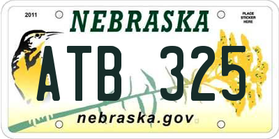 NE license plate ATB325