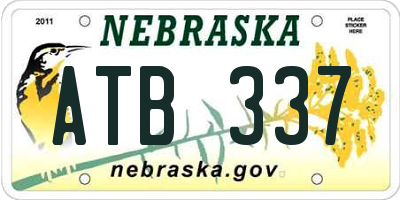 NE license plate ATB337