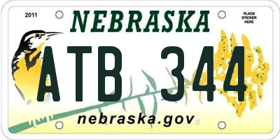 NE license plate ATB344