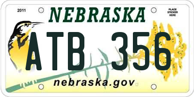 NE license plate ATB356