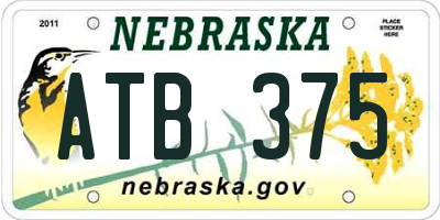 NE license plate ATB375