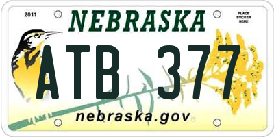 NE license plate ATB377